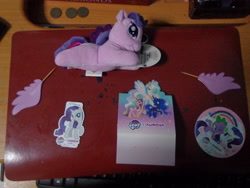 Size: 4608x3456 | Tagged: safe, princess cadance, princess celestia, princess luna, rarity, spike, twilight sparkle, twilight sparkle (alicorn), alicorn, dragon, pony, unicorn, coaster, kumoya, merchandise, official, plushie, singapore, wings