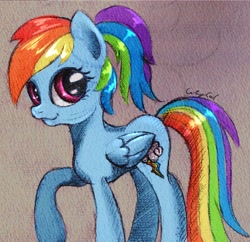 Size: 2512x2432 | Tagged: safe, artist:carligercarl, rainbow dash, pegasus, pony, alternate hairstyle, ponytail, solo