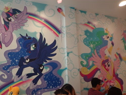 Size: 4608x3456 | Tagged: safe, applejack, princess cadance, princess celestia, princess luna, twilight sparkle, twilight sparkle (alicorn), alicorn, earth pony, pony, kumoya, official, plushie, singapore