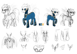 Size: 900x636 | Tagged: safe, artist:tinuleaf, derpibooru import, rainbow dash, soarin', pegasus, pony, alternate costumes, concept, redesign, sketch, wonderbolts