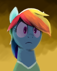 Size: 398x496 | Tagged: artist needed, safe, rainbow dash, pegasus, pony, female, gradient background, mare, solo