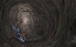 Size: 2000x1250 | Tagged: safe, artist:uc77, rainbow dash, pegasus, pony, detailed background, female, mare, solo