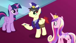 Size: 1920x1080 | Tagged: safe, screencap, care package, princess cadance, special delivery, twilight sparkle, twilight sparkle (alicorn), alicorn, pony, school raze, mailpony