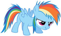 Size: 3392x2038 | Tagged: safe, artist:dentist73548-floozy, rainbow dash, pegasus, pony, filly, filly rainbow dash, scrunchy face, simple background, solo, transparent background, vector