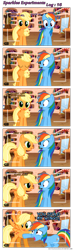 Size: 720x2450 | Tagged: dead source, safe, artist:navitaserussirus, derpibooru import, applejack, rainbow dash, earth pony, pegasus, pony, comic, duo, earth pony rainbow dash, flapplejack, race swap, science, sparkles experiments