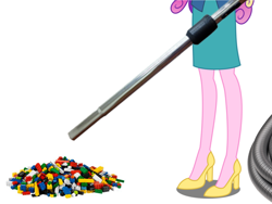 Size: 2048x1536 | Tagged: safe, artist:teentitansfan201, dean cadance, princess cadance, equestria girls, clothes, high heels, hose, lego, out of character, pure unfiltered evil, random, shoes, simple background, skirt, solo, vacuum cleaner, white background