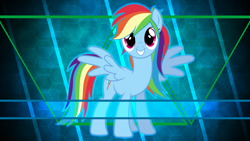 Size: 3840x2160 | Tagged: safe, artist:laszlvfx, derpibooru import, edit, rainbow dash, pegasus, pony, alternate hairstyle, solo, vector, wallpaper, wallpaper edit