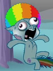 Size: 200x270 | Tagged: safe, artist:hotdiggedydemon, rainbow dash, pegasus, pony, .mov, screaming, solo, swag.mov