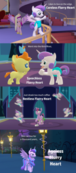 Size: 1920x4320 | Tagged: safe, artist:red4567, princess cadance, princess flurry heart, pumpkin cake, spike, twilight sparkle, twilight sparkle (alicorn), alicorn, dragon, pony, comic:princess punny heart 2, 3d, caffeine, careless, coffee, comic, diaper, older, older flurry heart, restless, source filmmaker