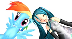 Size: 712x384 | Tagged: safe, artist:firesnout224, rainbow dash, pegasus, pony, crossover, hatsune miku, mmd, vocaloid