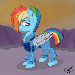 Size: 2000x2000 | Tagged: safe, artist:billysan727, derpibooru import, rainbow dash, pegasus, pony, the cutie re-mark, alternate timeline, apocalypse dash, crystal war timeline, scar, solo