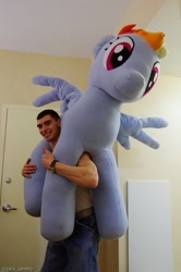 Size: 497x750 | Tagged: artist needed, safe, rainbow dash, human, brony, irl, irl human, photo, plushie