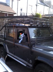 Size: 500x667 | Tagged: safe, rainbow dash, build-a-bear, irl, land rover, photo, plushie