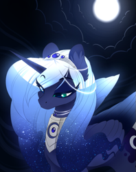 Size: 445x561 | Tagged: safe, alternate version, artist:peridotkitty, princess luna, alicorn, pony, female, mare, moonlight, solo