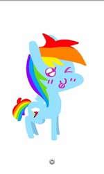 Size: 480x800 | Tagged: safe, artist:danadyu, rainbow dash, pegasus, pony, blue coat, female, mare, multicolored mane, solo, tongue out