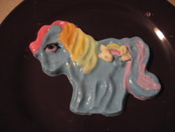 Size: 800x600 | Tagged: safe, artist:sulana, rainbow dash, rainbow dash (g3), g3, chocolate, food, irl, photo