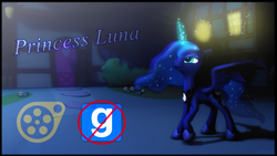 Size: 3200x1799 | Tagged: safe, artist:beardeddoomguy, princess luna, alicorn, pony, .zip file at source, 3d, downloadable, error, glitch, solo, source filmmaker