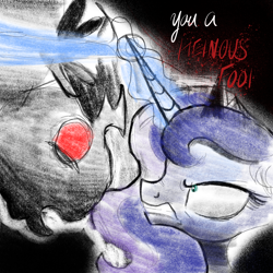 Size: 2048x2048 | Tagged: safe, artist:darkest-lunar-flower, princess luna, alicorn, pony, angry, nightmare forces, revenge