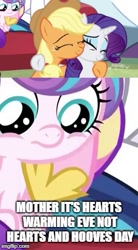 Size: 253x457 | Tagged: safe, edit, edited screencap, screencap, applejack, princess cadance, princess flurry heart, rarity, alicorn, earth pony, pony, unicorn, best gift ever, close-up, cropped, hoof shoes, hug