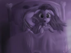 Size: 1600x1200 | Tagged: safe, artist:miokomata, fluttershy, rainbow dash, pegasus, pony, bed, cuddling, female, flutterdash, grayscale, lesbian, open mouth, shipping, sleeping