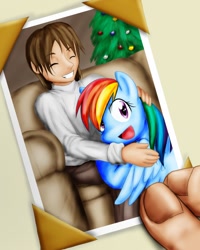 Size: 864x1080 | Tagged: safe, artist:guardian-flame, rainbow dash, human, fanfic:my little dashie, hug