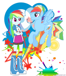 Size: 1856x2124 | Tagged: safe, artist:jaquelindreamz, rainbow blitz, rainbow dash, equestria girls, human ponidox, roxy dodgers, rule 63, self ponidox