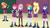 Size: 2985x1675 | Tagged: safe, artist:xebck, derpibooru import, applejack, fluttershy, pinkie pie, rainbow dash, rarity, sunset shimmer, equestria girls, friendship games, alternate hairstyle, alternate universe, chalkboard, clothes, crossed arms, crystal prep academy, crystal prep academy uniform, crystal prep shadowbolts, emoshy, hatless, high heels, mary janes, missing accessory, orangejack, pantyhose, scene interpretation, school uniform, shoes, skirt, socks, vector, waving