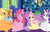 Size: 2507x1615 | Tagged: safe, artist:tejedora, applejack, discord, fluttershy, pinkie pie, princess luna, rainbow dash, rarity, spike, sunset shimmer, twilight sparkle, twilight sparkle (alicorn), alicorn, dragon, earth pony, pegasus, pony, unicorn, alternate hairstyle, appledash, crying, cuddling, discoshy, eyes closed, female, lesbian, lesbian in front of boys, lunashimmerlight, magical lesbian spawn, male, mane seven, mane six, offspring, one eye closed, parent:princess luna, parent:twilight sparkle, parents:twiluna, pregnant, rainbow power, shipping, sparity, straight, sunsetsparkle, tears of joy, twiluna