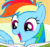 Size: 397x377 | Tagged: safe, derpibooru import, screencap, rainbow dash, pegasus, pony, read it and weep, animated, cute, dashabetes, smiling