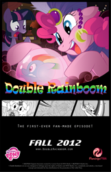 Size: 1518x2345 | Tagged: safe, artist:silentazrael, derpibooru import, pinkie pie, rainbow dash, twilight sparkle, earth pony, pegasus, pony, crystal ball, double rainboom, poster, promo