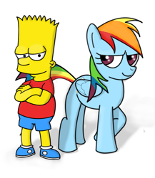 Size: 823x949 | Tagged: safe, artist:larrychan, rainbow dash, pegasus, pony, bart simpson, crossover, the simpsons