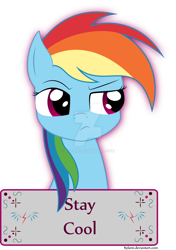 Size: 1024x1453 | Tagged: safe, artist:kylami, derpibooru import, rainbow dash, pegasus, pony, motivational poster, simple background, solo, transparent background, watermark