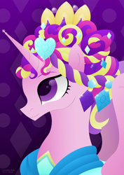 Size: 1024x1448 | Tagged: safe, artist:lavenderrain24, princess cadance, alicorn, pony, female, mare, smiling, solo