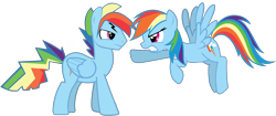 Size: 2705x1131 | Tagged: safe, artist:foxxarius, rainbow blitz, rainbow dash, pegasus, pony, rule 63, self ponidox, simple background, transparent background, vector