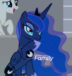 Size: 603x631 | Tagged: safe, screencap, princess luna, rainbow stars, alicorn, pony, horse play, cropped, laughing, raised hoof