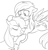 Size: 766x798 | Tagged: safe, artist:p0n1es, derpibooru import, applejack, rainbow dash, earth pony, pegasus, pony, appledash, crying, friendshipping, hug, lineart, monochrome, shipping