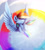 Size: 1700x1900 | Tagged: safe, artist:miarmo, derpibooru import, rainbow dash, pegasus, pony, flying, looking away, looking up, sky, solo, sonic rainboom, spread wings, wings