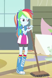 Size: 366x548 | Tagged: safe, screencap, rainbow dash, equestria girls, equestria girls (movie), broom, cropped, solo