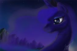 Size: 1280x853 | Tagged: safe, artist:jonsson7, princess luna, alicorn, pony, bust, female, mare, night, portrait, solo