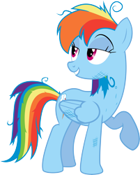 Size: 11807x14700 | Tagged: safe, artist:mrcabezon, derpibooru import, rainbow dash, pegasus, pony, .ai available, .svg available, absurd resolution, bedroom eyes, dirty, messy mane, show accurate, simple background, solo, transparent background, vector