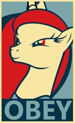 Size: 349x574 | Tagged: safe, princess luna, alicorn, pony, bust, female, hope poster, mare, obey, portrait, shepard fairey, solo