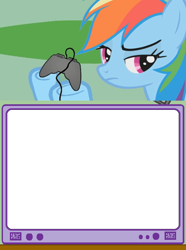 Size: 564x760 | Tagged: safe, rainbow dash, pegasus, pony, exploitable, exploitable meme, gamerdash, template, tv meme