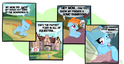 Size: 1970x1022 | Tagged: safe, artist:equinepalette, rainbow dash, oc, pegasus, pony, cancer (disease), comic, feels, hasbro, hospital, my little pony, offspring, parent:rainbow dash, parent:unnamed oc, parents:canon x oc, sad