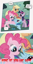 Size: 414x800 | Tagged: safe, derpibooru import, edit, applejack, pinkie pie, rainbow dash, twilight sparkle, earth pony, pegasus, pony, german comic, none of you are safe, popsicle pete, seanbaby