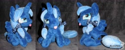 Size: 6869x2768 | Tagged: safe, artist:allunacraft, princess luna, pony, female, filly, irl, photo, plushie, solo, tongue out, woona, younger