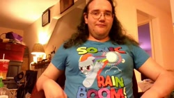 Size: 1366x768 | Tagged: safe, derpibooru import, rainbow dash, human, chris chan, irl, irl human, photo