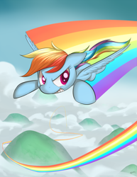 Size: 1275x1650 | Tagged: safe, artist:loosepopcorn, rainbow dash, pegasus, pony, detailed background, female, mare, solo