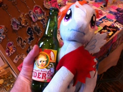 Size: 1280x956 | Tagged: safe, rainbow dash, cider, funrise, irl, photo, pirate dash, plushie, trotcon, trotcon 2013