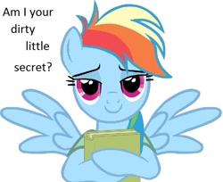 Size: 603x491 | Tagged: safe, rainbow dash, pegasus, pony, bedroom eyes, gamer poop, mass effect, shepard, solo