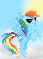 Size: 591x817 | Tagged: safe, artist:monsterswonderland, rainbow dash, pegasus, pony, female, mare, simple background, solo